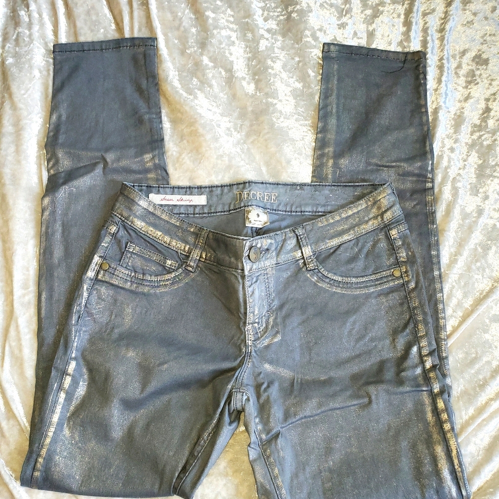 Decree metallic skinny jeans
